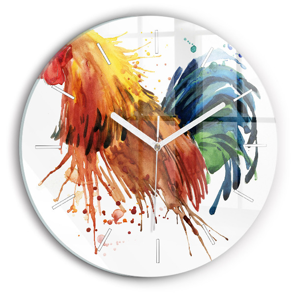 Orologio rotondo Gallo colorato