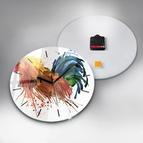 Orologio rotondo Gallo colorato