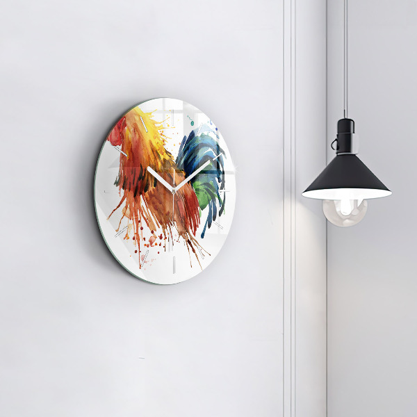 Orologio rotondo Gallo colorato