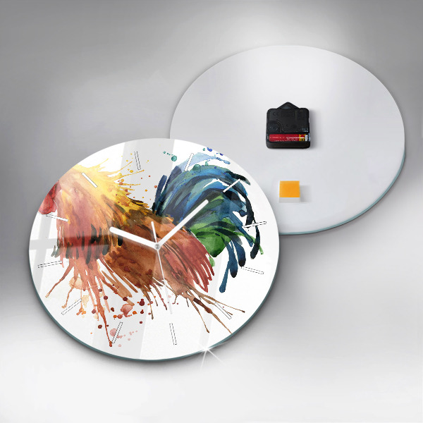 Orologio rotondo Gallo colorato
