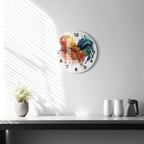 Orologio rotondo Gallo colorato