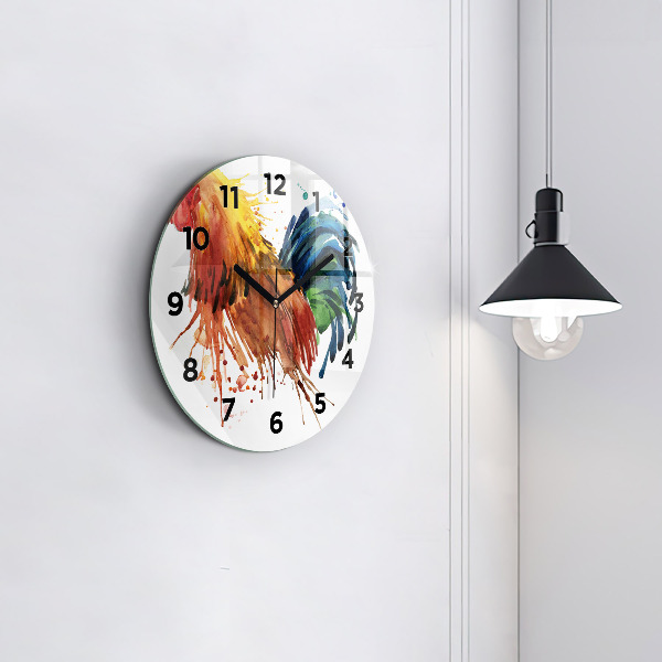 Orologio rotondo Gallo colorato