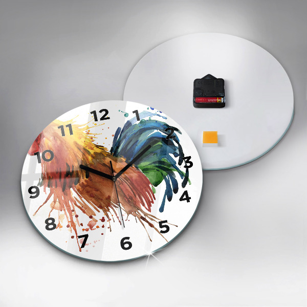 Orologio rotondo Gallo colorato