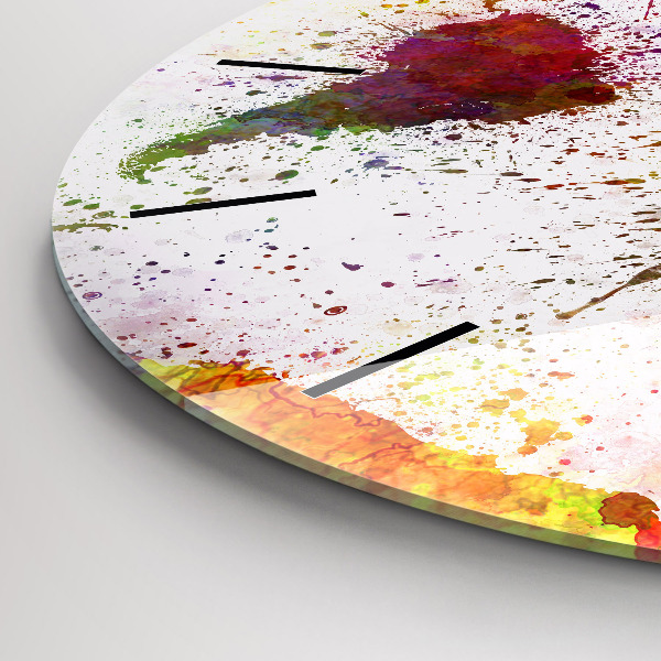 Orologio rotondo Mappa del mondo ad acquerello