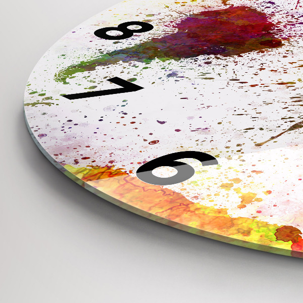 Orologio rotondo Mappa del mondo ad acquerello