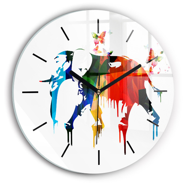 Orologio rotondo Elefante dipinto colorato
