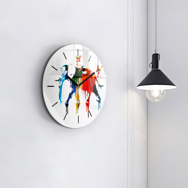 Orologio rotondo Elefante dipinto colorato