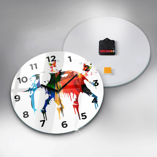 Orologio rotondo Elefante dipinto colorato