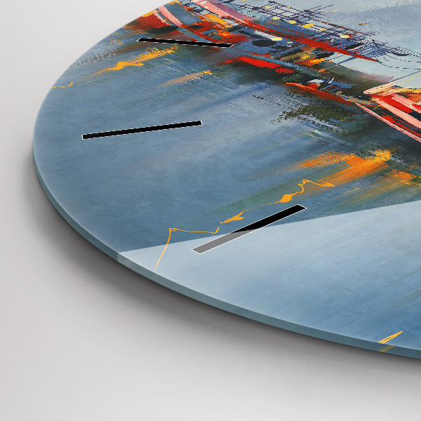 Orologio rotondo Barca da pesca in porto