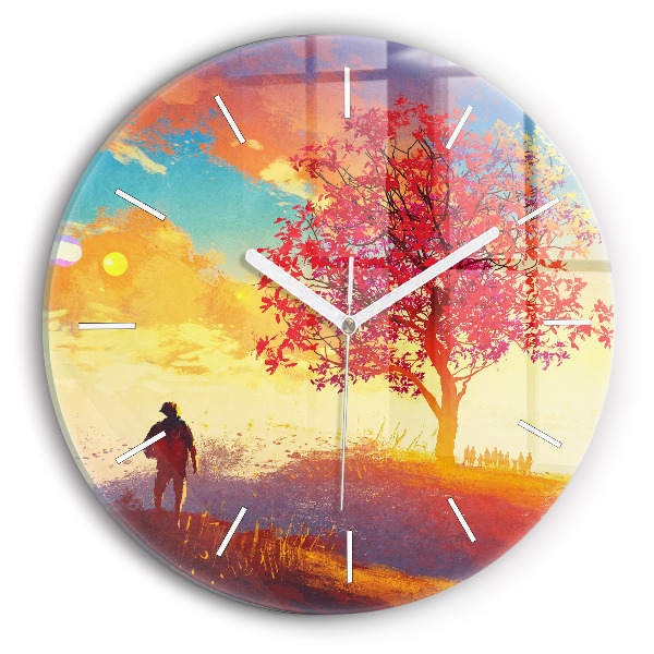 Orologio rotondo Paesaggio autunnale