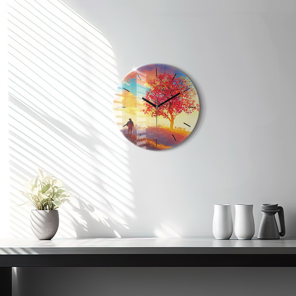 Orologio rotondo Paesaggio autunnale