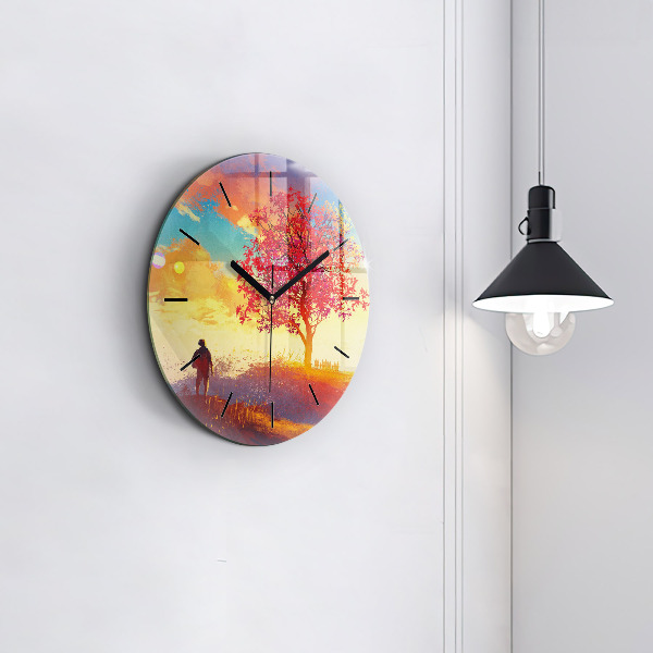 Orologio rotondo Paesaggio autunnale