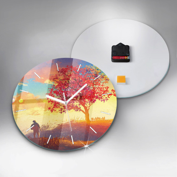 Orologio rotondo Paesaggio autunnale