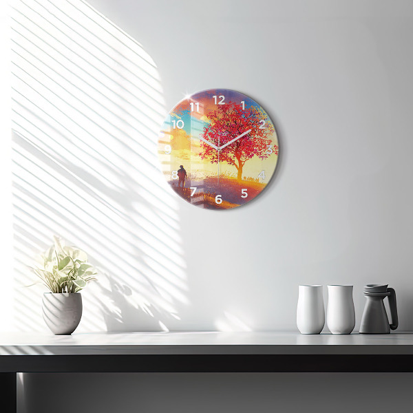 Orologio rotondo Paesaggio autunnale