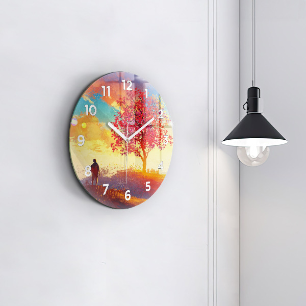 Orologio rotondo Paesaggio autunnale