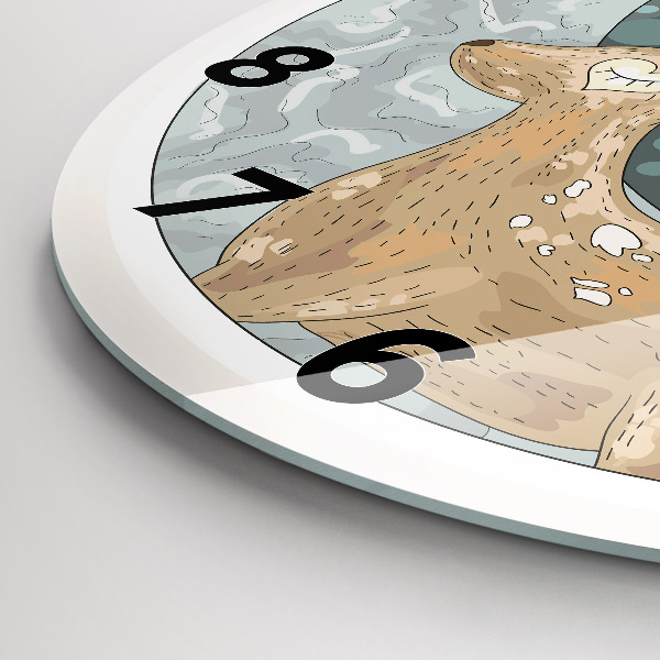 Orologio rotondo in vetro Animali notturni e la luna