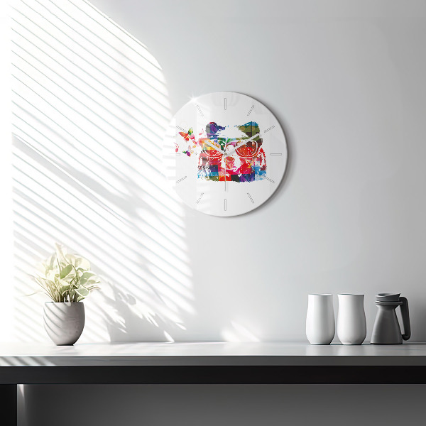Orologio rotondo in vetro Testa d'orso