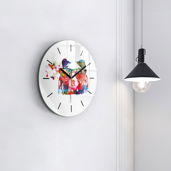 Orologio rotondo in vetro Testa d'orso