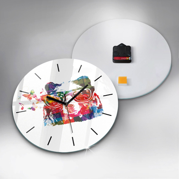 Orologio rotondo in vetro Testa d'orso