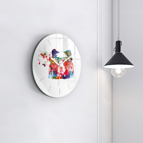 Orologio rotondo in vetro Testa d'orso