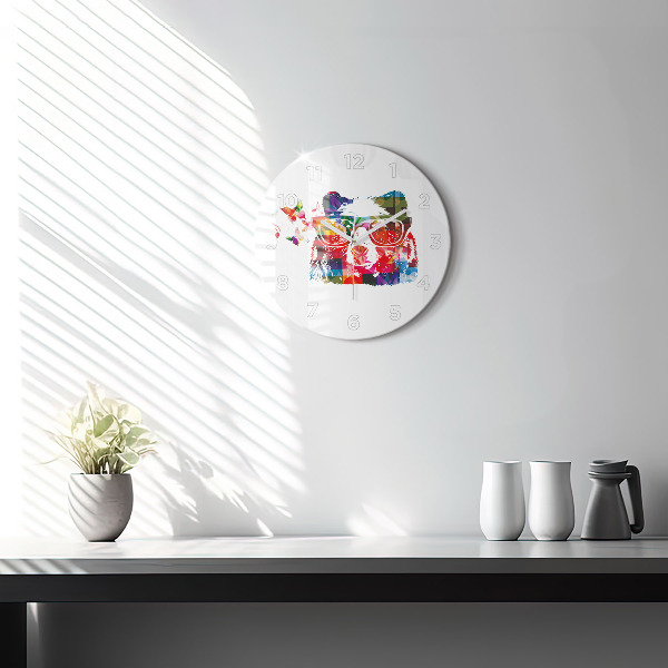 Orologio rotondo in vetro Testa d'orso