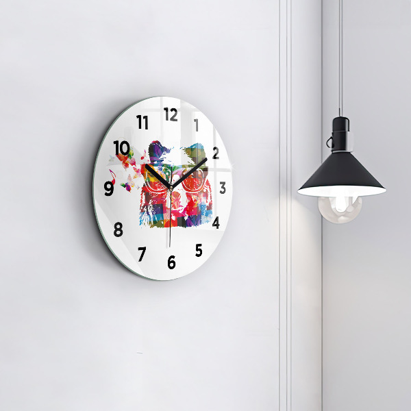Orologio rotondo in vetro Testa d'orso