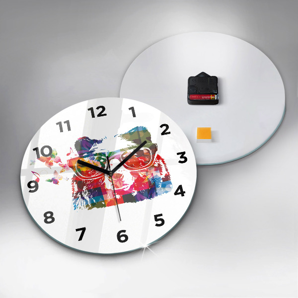 Orologio rotondo in vetro Testa d'orso