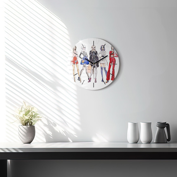 Orologio rotondo in vetro Ragazze alla moda