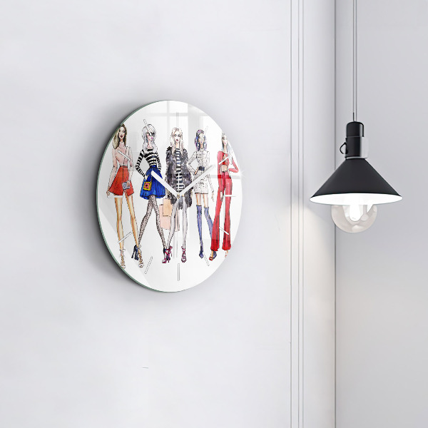 Orologio rotondo in vetro Ragazze alla moda