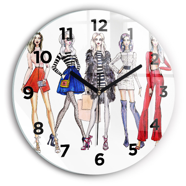 Orologio rotondo in vetro Ragazze alla moda