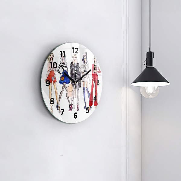 Orologio rotondo in vetro Ragazze alla moda