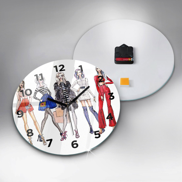 Orologio rotondo in vetro Ragazze alla moda