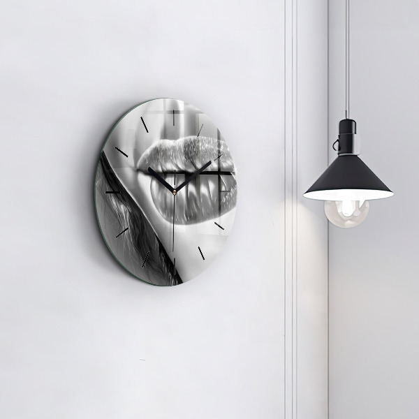 Orologio rotondo Labbra di donna