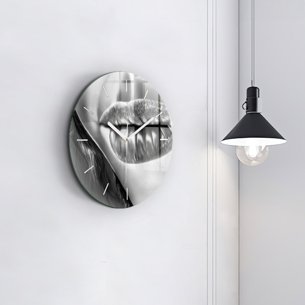 Orologio rotondo Labbra di donna