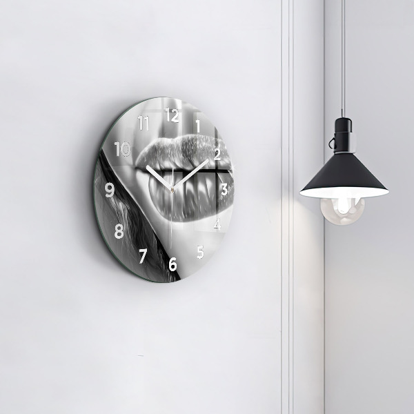 Orologio rotondo Labbra di donna