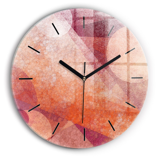 Orologio rotondo in vetro Astrazione geometrica