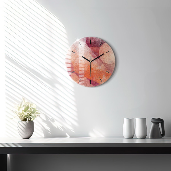 Orologio rotondo in vetro Astrazione geometrica