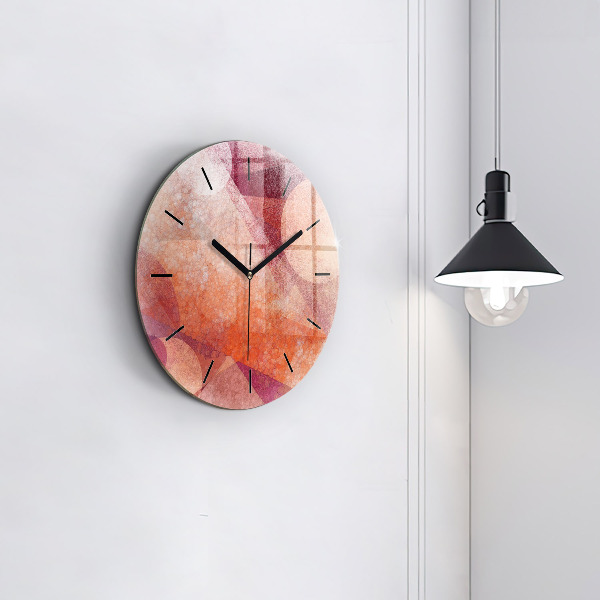 Orologio rotondo in vetro Astrazione geometrica