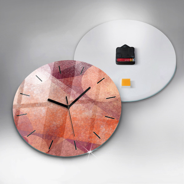 Orologio rotondo in vetro Astrazione geometrica