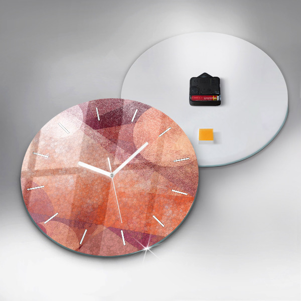 Orologio rotondo in vetro Astrazione geometrica