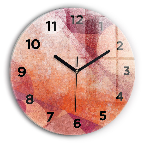 Orologio rotondo in vetro Astrazione geometrica