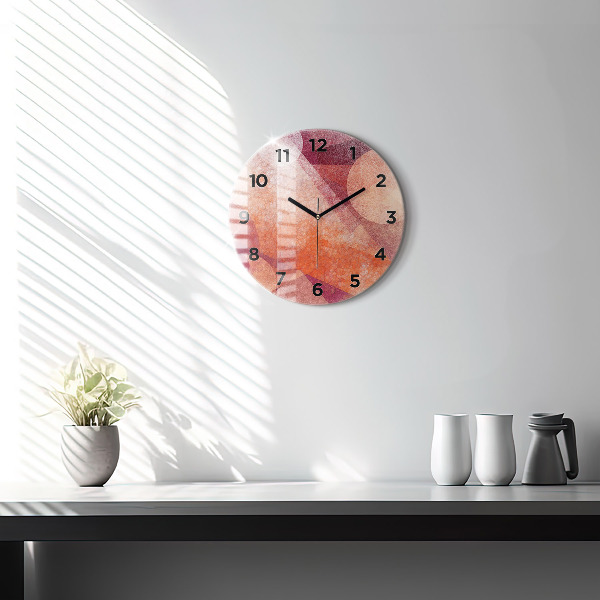 Orologio rotondo in vetro Astrazione geometrica
