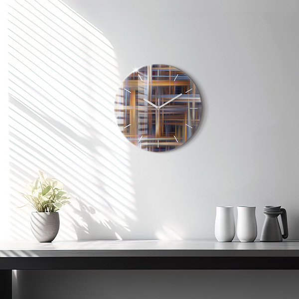Orologio rotondo in vetro Geometria astratta