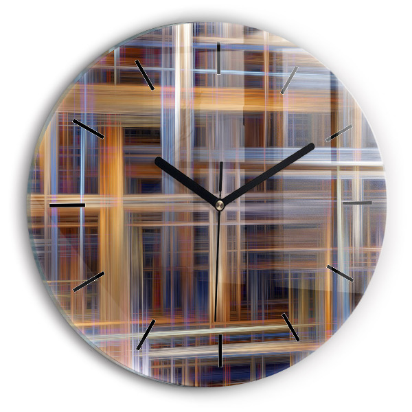 Orologio rotondo in vetro Geometria astratta
