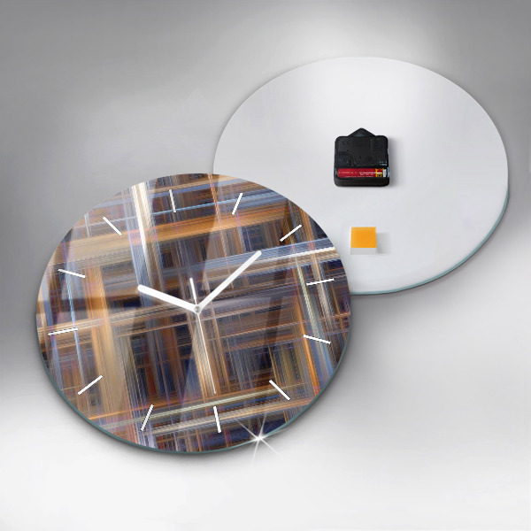 Orologio rotondo in vetro Geometria astratta