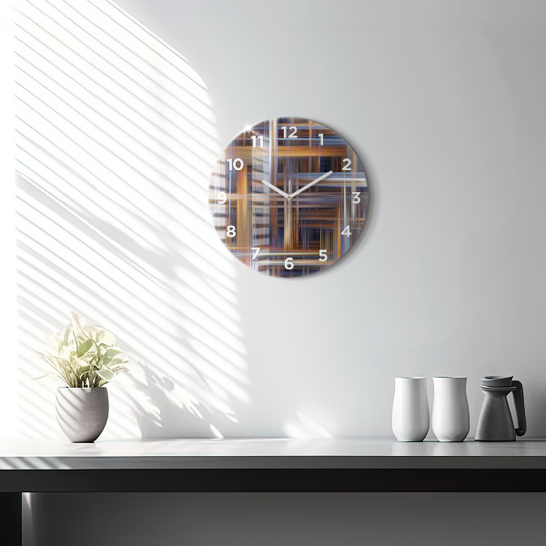 Orologio rotondo in vetro Geometria astratta
