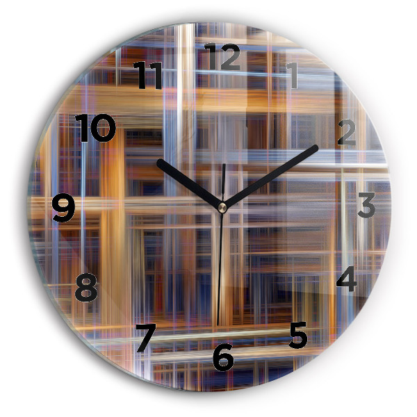 Orologio rotondo in vetro Geometria astratta