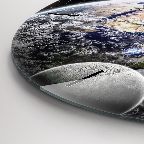 Orologio rotondo Terra Luna Sole