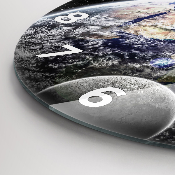 Orologio rotondo Terra Luna Sole