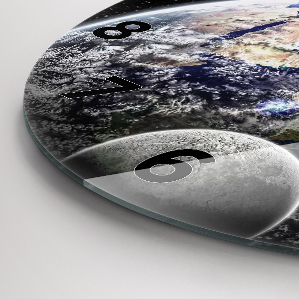 Orologio rotondo Terra Luna Sole